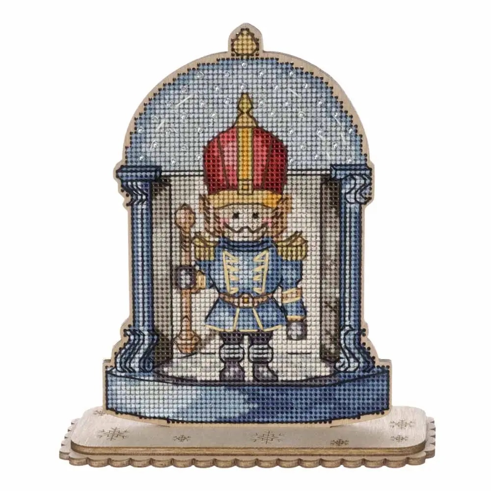 FLW-049 Nutcrackers Snow Globe - Cross stitch Kit - 11cm x 13cm by Woodland Crafts 