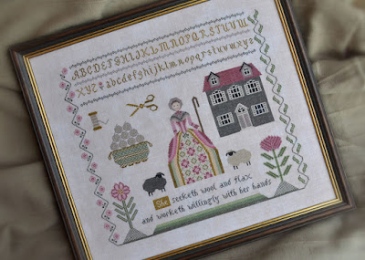 Needleworker's Sampler, Proverbs 31:13 by Cottage Garden Samplings 