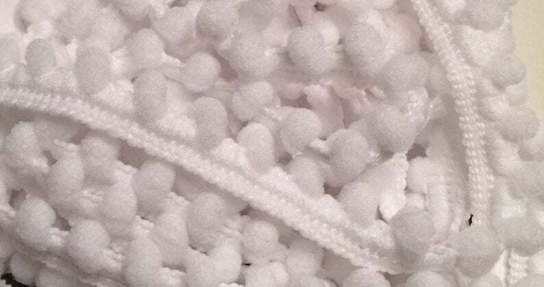 Mini Pom Pom Snow  - 2 yards by Dames of the Needle 