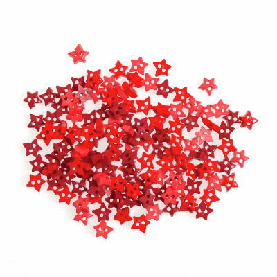 Mixed Star Red Mini  6mm - Buttons 5g B6303\8