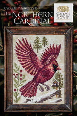 Northern Cardinal 7 - Year InThe Woods II by Cottage Carden Samplings - Pre Order Will not be posted out until after Christmas
