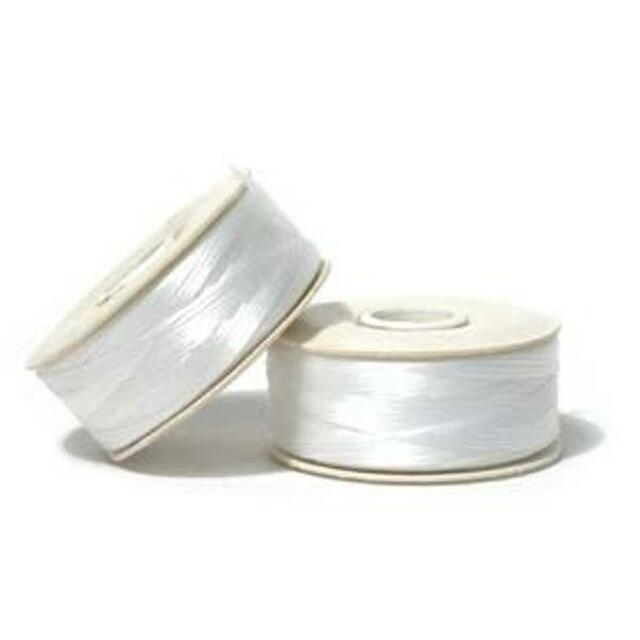 White Nymo -  size D -  58 meter per bobbin - 1 per pack