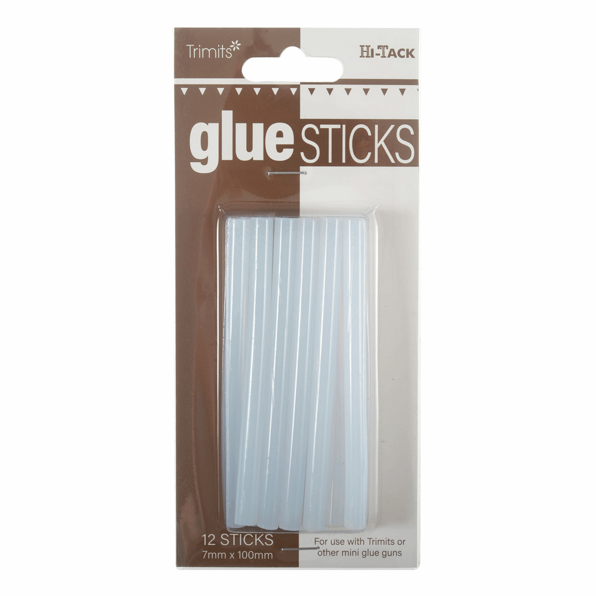 Hi-Tack Replacement Glue Sticks: Opaque: 7mm: 12 Pieces by Trimits 