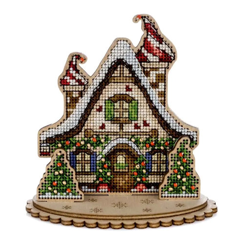 FLW-046 House - Cross stitch Kit - 11cm x 14cm Wonderland Crafts