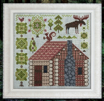 Cottage Carden Samplings - Fabulous House Series - 12 Log Cabin