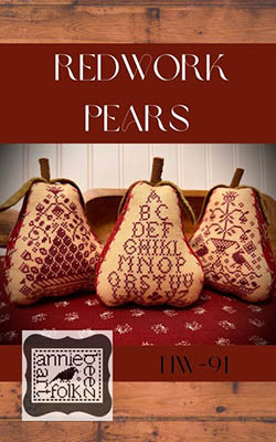 Redwork Pears by Annie Beez Folk Art  