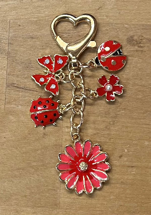 Fancy Yarn - Project Bag Bling - Red Butterfly, Ladybugs and Flowers Only 2 in stock