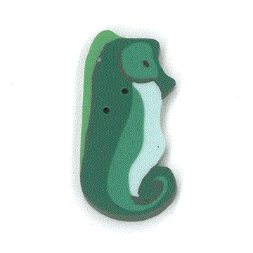  1252.L Seahorse Large by Just Another Button Company 