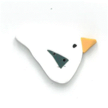 1259.S Bright White/Teal Sandpiper Small by Just Another Button Company 