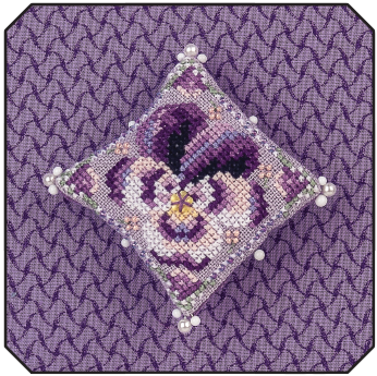  JN 332 Pansy Petals Pettit Flower Cushion  by Just Nan