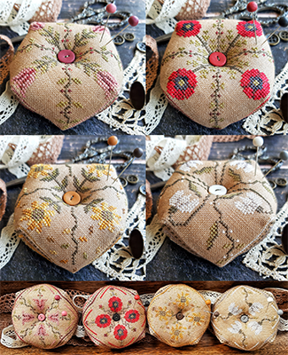 Four Seasons Flower Biscornu by Puntini Puntini  