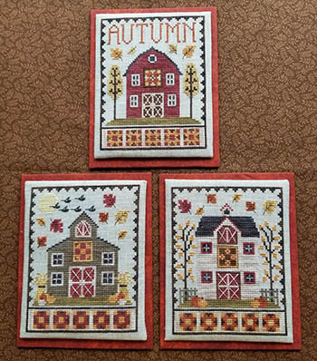 Autumn Barn Trio by Waxing Moon Designs  