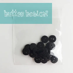 Black Matte Finish Buttons - 1/2" - approx 12mm by Just Another Button Company 