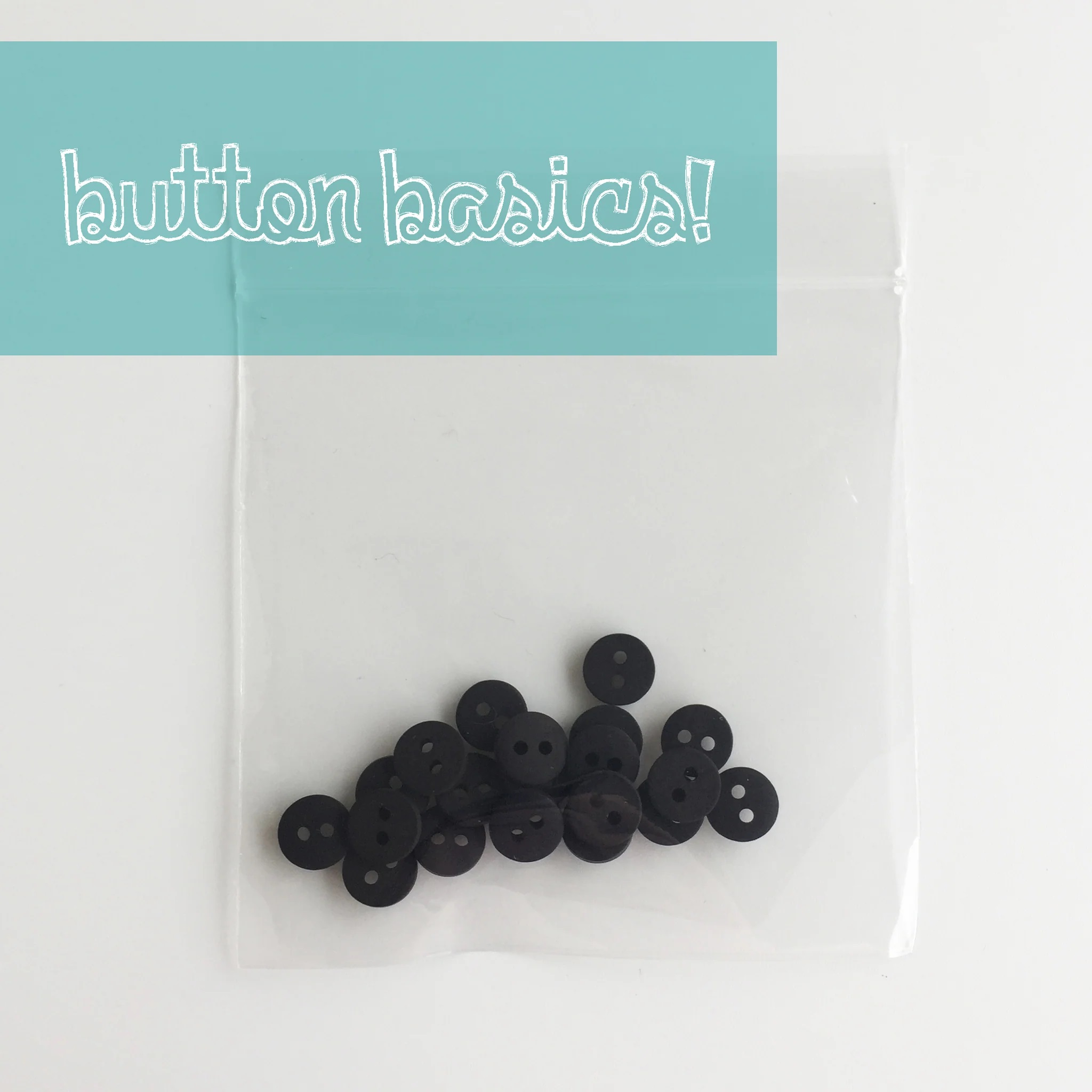 Black Matte Finish Buttons - 5/16" - approx 9mm by Just Another Button Company 