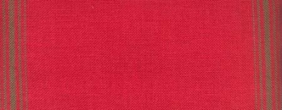  Ticking Stripe Red / Green . 27 count Linen. Half Yard 18" x  8.7" 