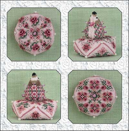 Just Nan  - JN342 • Hetty's Rose Garden Biscornu & Hedgehog Pre - Order