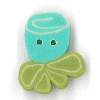 2323W Wee Turquoise Ribbon Rose by Just Another Button Company 