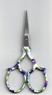 Milanese Scissors Blue Flower  by Sew Cool