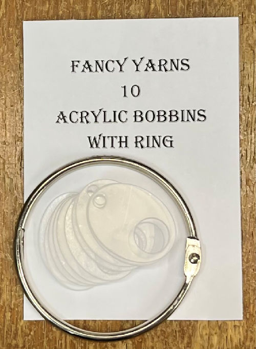 10 Acrylic Bobbins with 3" metal ring by Fancy Yarn  
