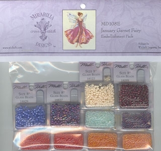 MD108E January's Garnet Fairy Embellishment Pack by Mirabilia 