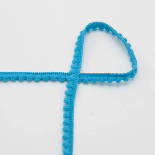 Pom Pom Ribbon - Turquoise 504 - 4mm Per Meters  