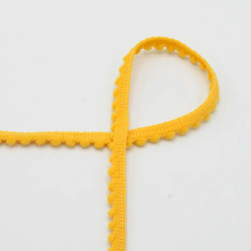 Pom Pom Ribbon - Yellow 583 - 4mm - Per Meter  