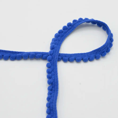Pom Pom Ribbon - Cobalt 507 - 4mm Per Meters  by QT
