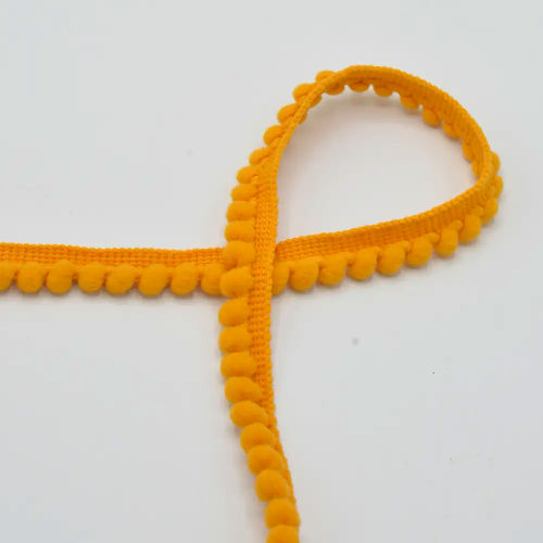 Pom Pom Ribbon - Corn 586 - 6mm  Per Meter by QT