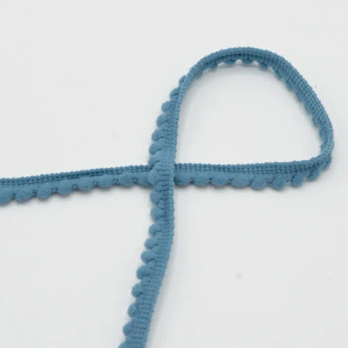 Pom Pom Ribbon - Denim 502 - 6mm  Per Meters by QT