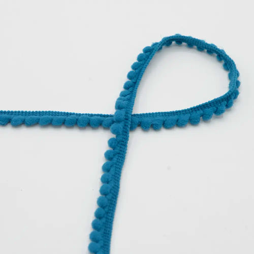 Pom Pom Ribbon - Petrol 505 - 6mm Per Meters by QT