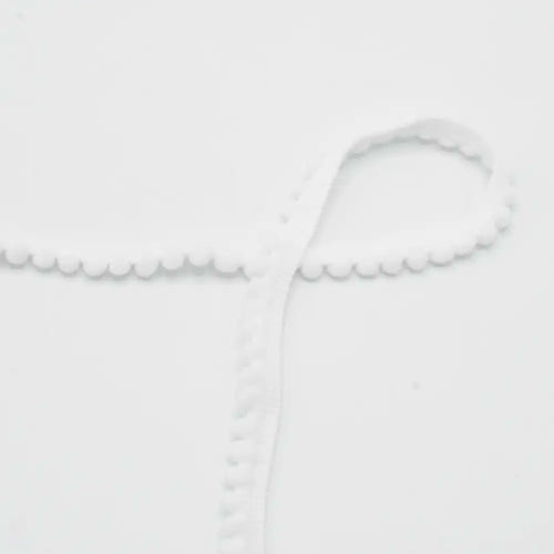 Pom Pom Ribbon - White 550 - 4mm - Per Meter by QT
