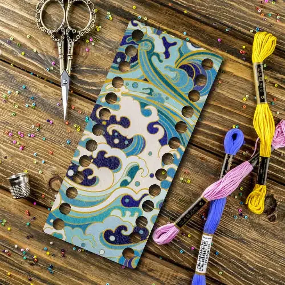 Woodland Crafts - FLZ(P)-108 Ocean Wave, Narrow Rectangular Thread organizer 