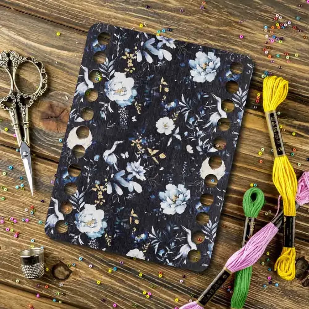 FLZ(P)-102Night Flowers, Rectangular Thread organizer by Woodland Crafts