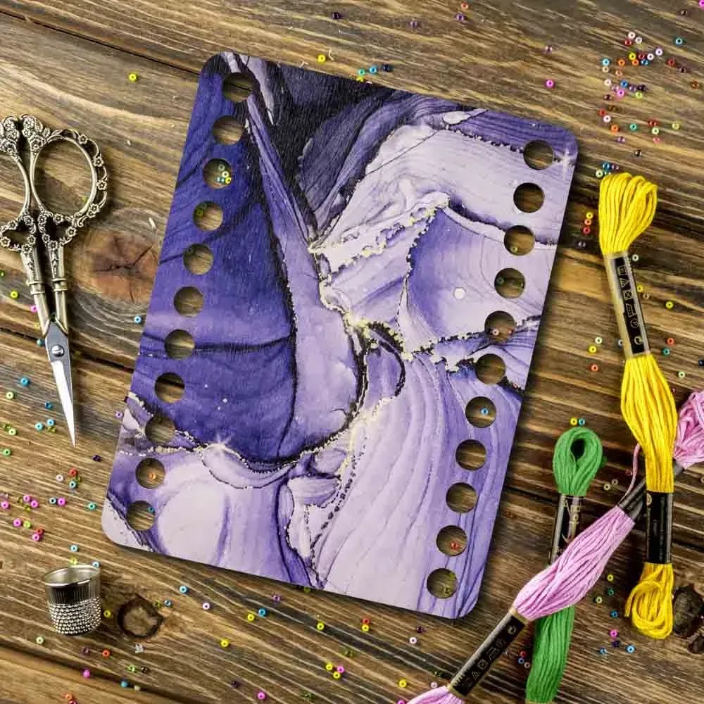 Woodland Crafts -  FLZ(P)-074 Purple Petals, Rectangular Thread organizer 