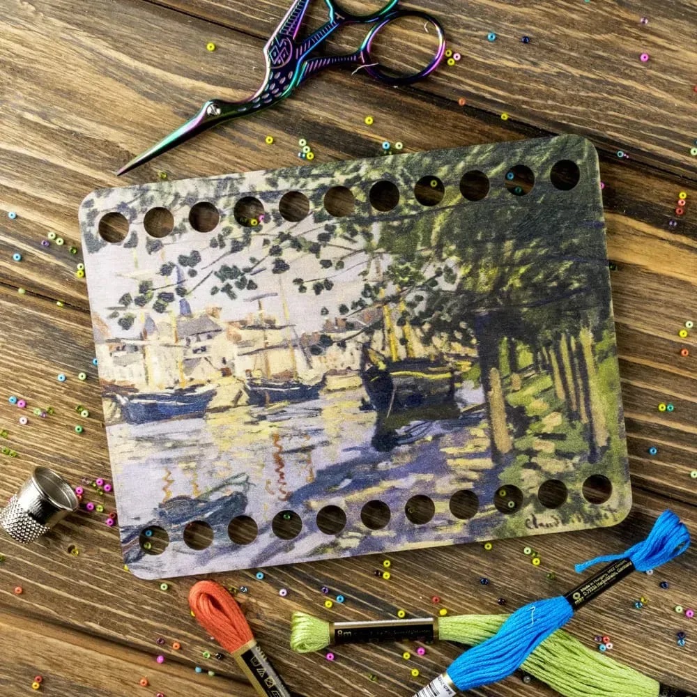  FLZ(P)-034 Seine in Rouen, Rectangular Thread organizer by Woodland Crafts 