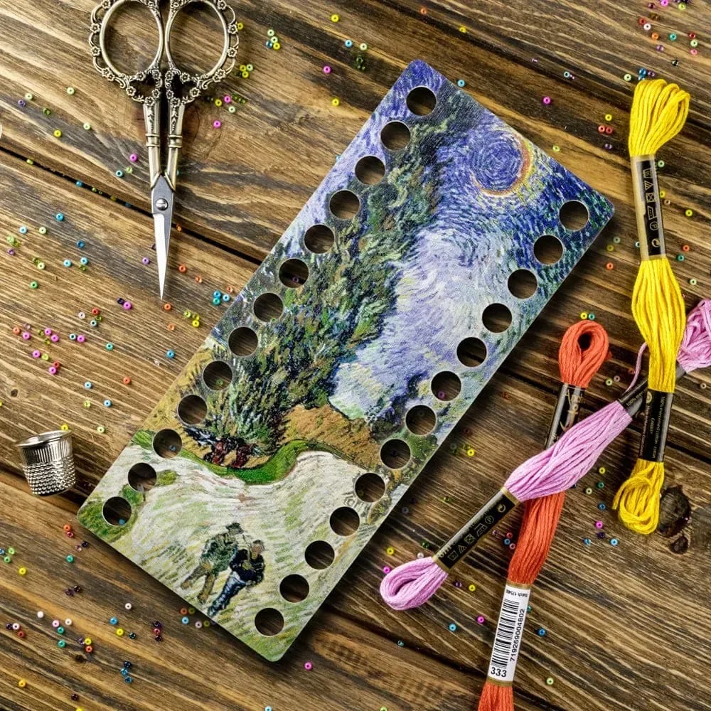 Woodland Crafts - FLZ(P)-032 Cypress Road with Star, Narrow Rectangular Thread organizer 